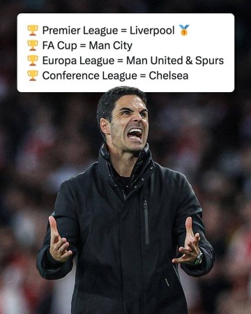 英超BIG6唯有阿森纳已定四大皆空 曼联热刺欧战有望捧杯