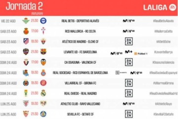 西甲公布联赛第二轮对阵:皇马和巴萨均在客场对阵本赛季升班马