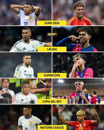 麻姆巴佩对亚马尔1胜7负&决赛两败 唯一胜场巴黎欧冠淘汰巴萨