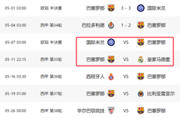 2-1后!巴萨战国米皇马,4天定赛季成败:1胜1平或拿欧冠西甲2冠